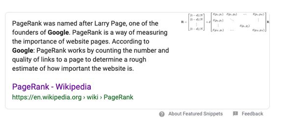 Page Rank image from Google